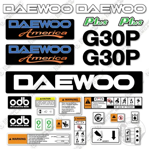 Fits Daewoo G30p Decal Kit Forklift 1