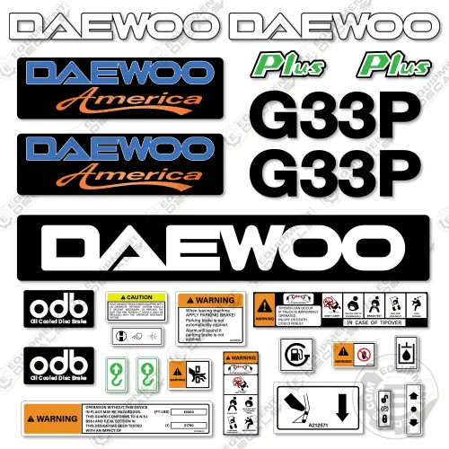 Fits Daewoo G33p Decal Kit Forklift 1