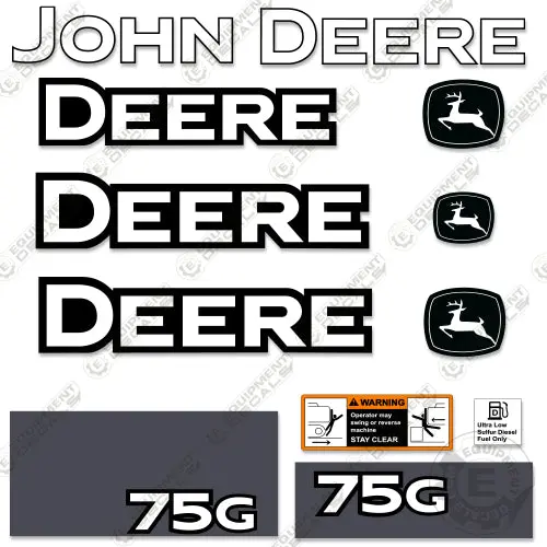 Fits John Deere 75G Decal Kit Excavator 1