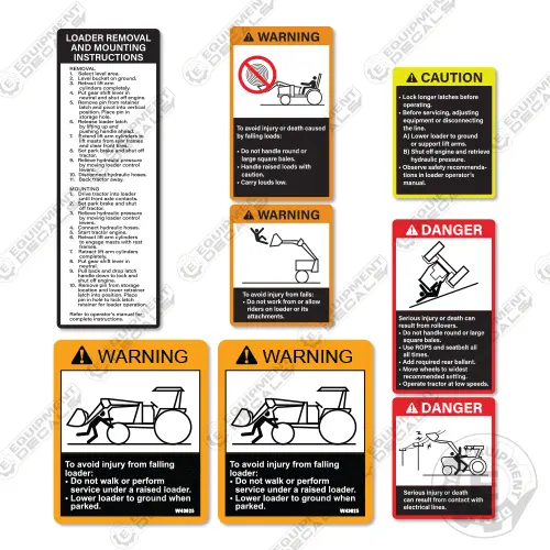 John Deere Loader Attachment Warning Decals 1