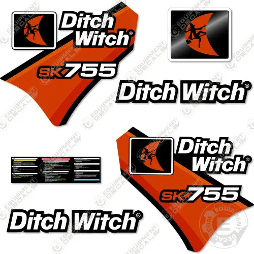 Fits Ditch Witch Sk755 Decal Kit Standing Skid Steer 1