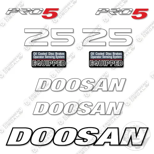 Doosan 25 Pro 5 Decal Kit Forklift- Aftermarket Kit - Not Genuine Oem 1