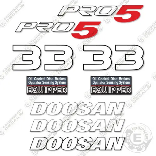 Doosan D33s-5 Decal Kit Forklift- Aftermarket Kit - Not Genuine Oem 1