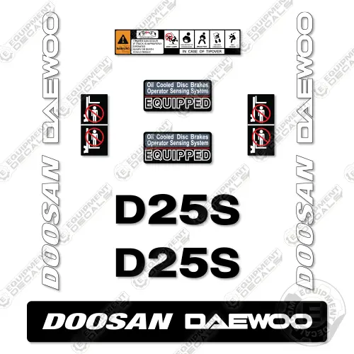 Fits Doosan Daewoo D25s-3 Decal Kit Forklift 1