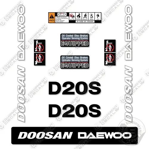 Fits Doosan Daewoo D20s-3 Decal Kit Forklift 1