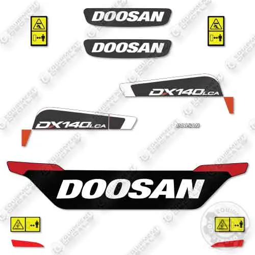Fits Doosan Dx140lca-5  Decal Kit Excavator 1