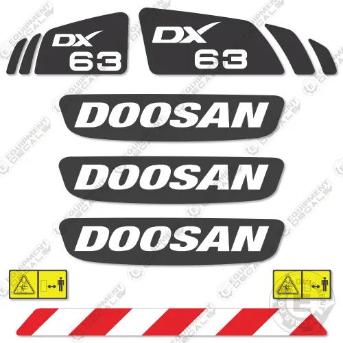 Fits Doosan Dx63-3 Decal Kit Excavator 1