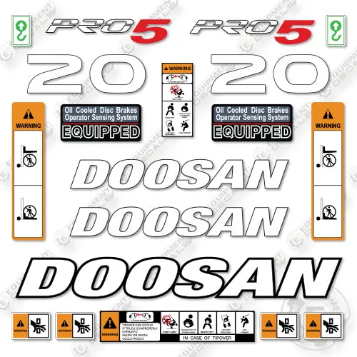 Doosan G20p-5 Decal Kit Forklift- Aftermarket Kit - Not Genuine Oem 1