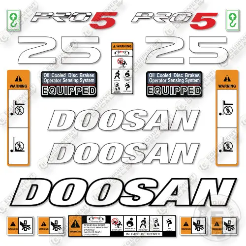 Doosan G25p-5 Decal Kit Forklift- Aftermarket Kit - Not Genuine Oem 1