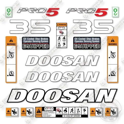 Doosan G35c-5 Decal Kit Forklift- Aftermarket Kit - Not Genuine Oem 1