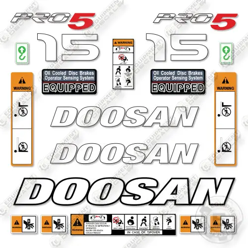 Fits Doosan Gc15e-5 Decal Kit Forklift 1