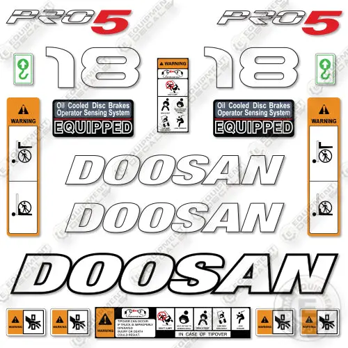Fits Doosan Gc18e-5 Decal Kit Forklift 1