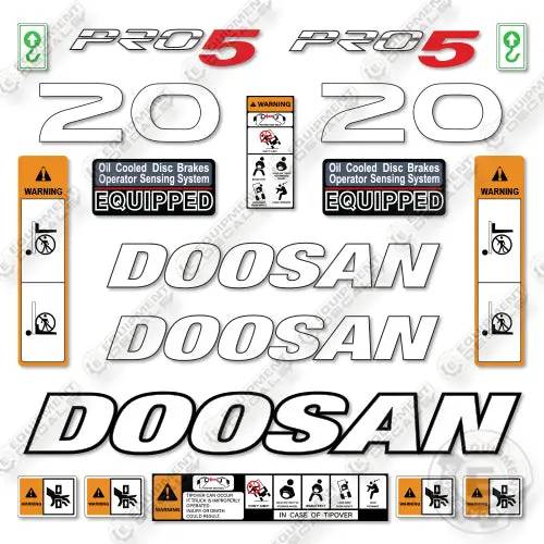 Fits Doosan Gc20e-5 Decal Kit Forklift 1