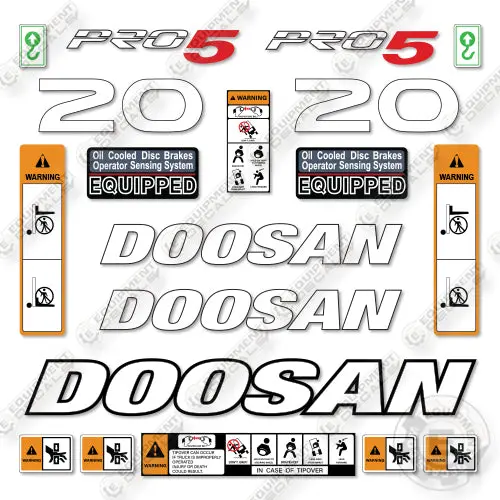 Doosan Gc20p-5 Decal Kit Forklift- Aftermarket Kit - Not Genuine Oem 1