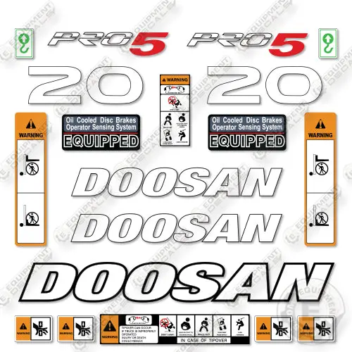 Fits Doosan Gc20s-5 Decal Kit Forklift 1