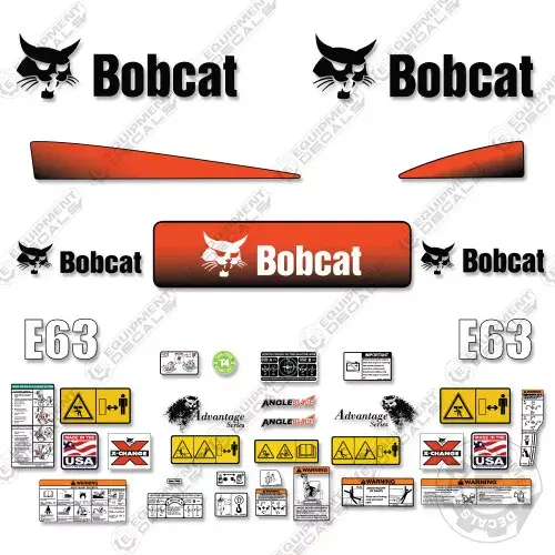 Fits Bobcat E63 Mini Excavator Decal Kit 1