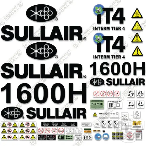 Fits Sullair 1600H Tier 4 Decal Kit Air Compressor 1