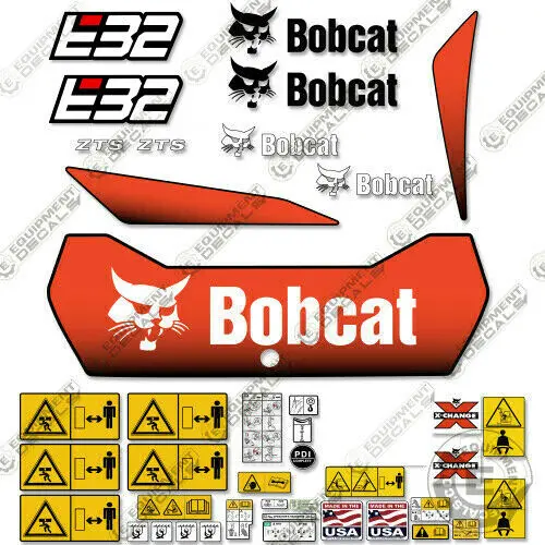 Fits Bobcat E32 Decal Kit Mini Excavator (New Style) 1