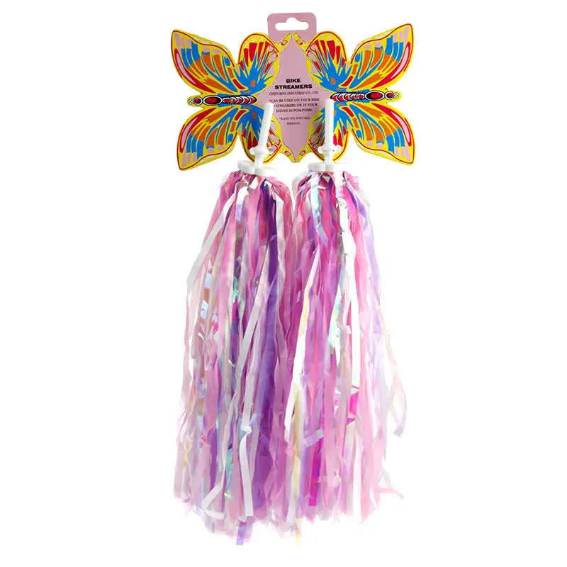 Kids Handlebar Streamers - Purple/Pink/White 1
