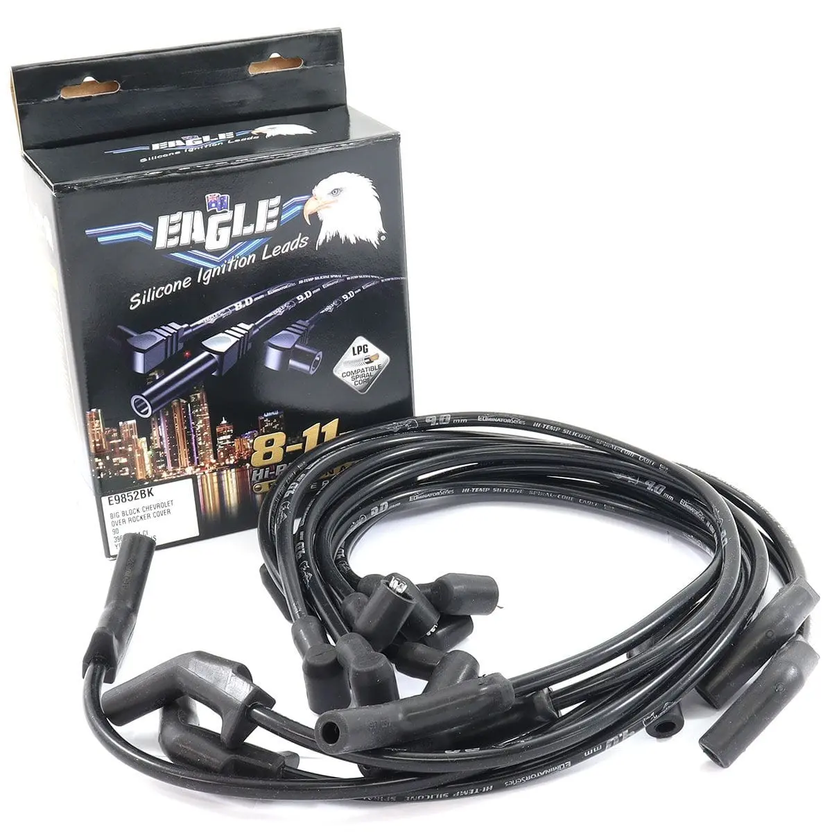 Eliminator Series 9Mm Over-Valve-Cover Spark Plug Wires — Black Ele9852Bk 1