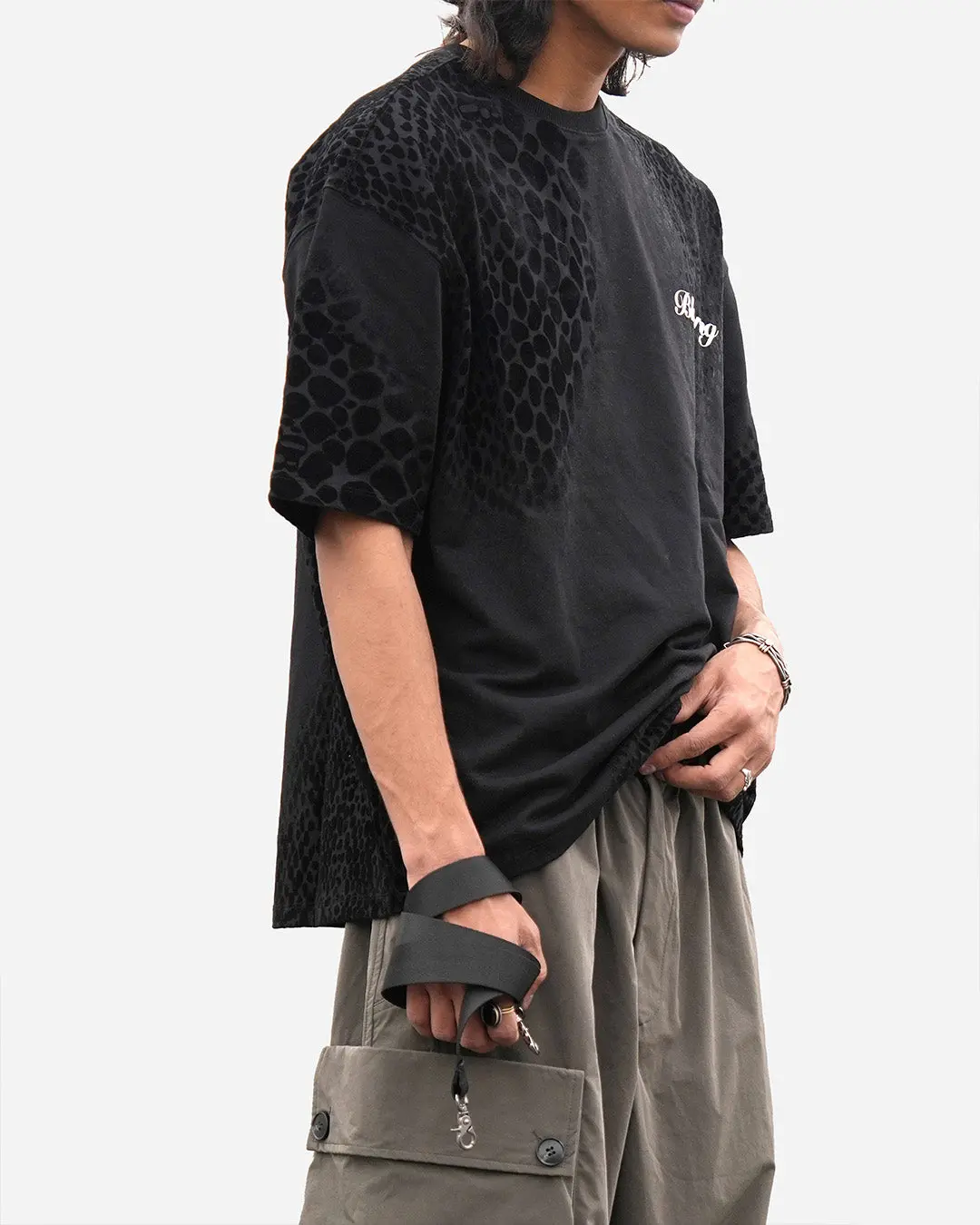 Black Flock Illusion T-Shirt 1