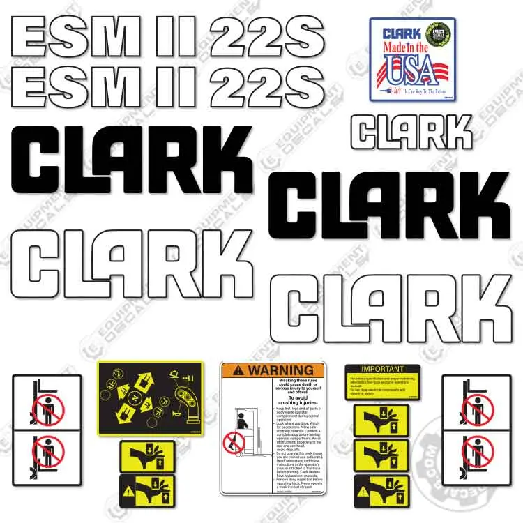 Fits Clark Esmii-22S Forklift Decal Kit 1