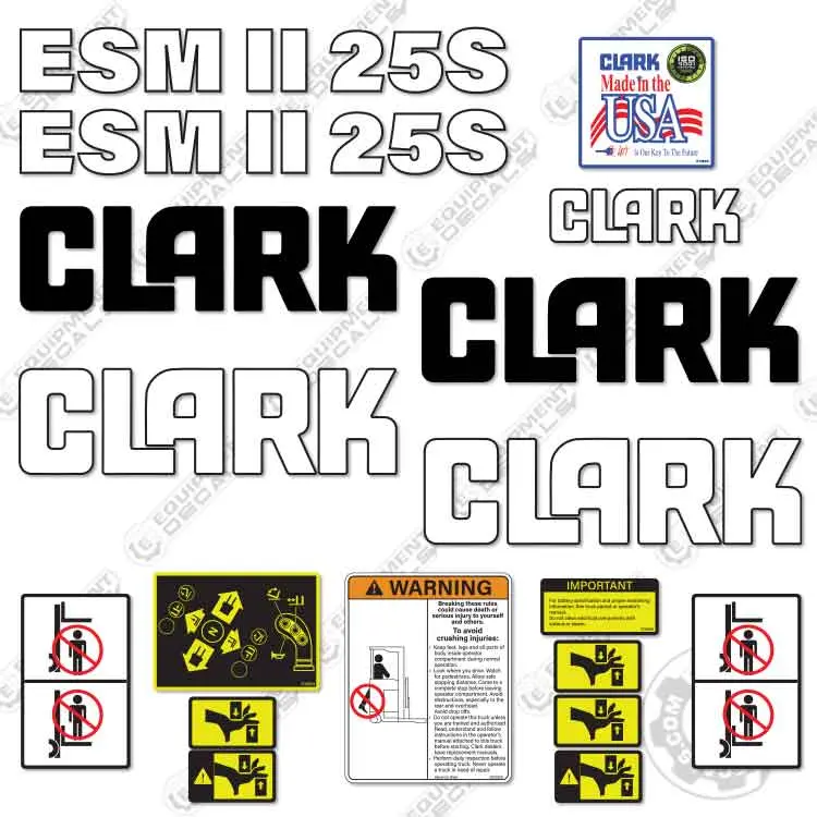 Fits Clark Esmii-25S Forklift Decal Kit 1