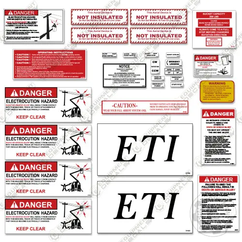 Fits Eti Etc35snt Decal Kit With Safety Stickers - Bucket Truck 1