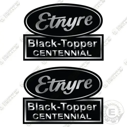 Fits Etnyre Black-Topper Centennial Decal Kit Asphalt Distributor (Black/Chrome) 1