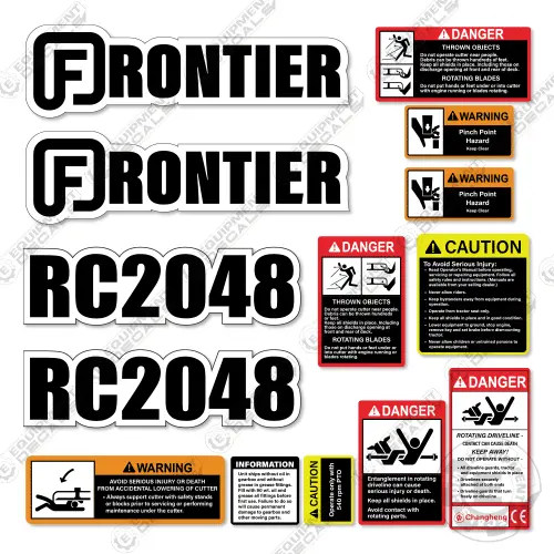 Fits Frontier Rc2048 Decal Kit Tractor Rotary Cutter 1