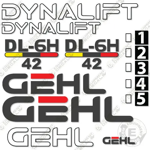 Fits Gehl Dl6h-42 Decal Kit Telescopic Forklift Telehandler 1
