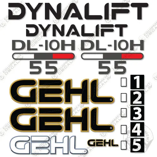 Fits Gehl Dl10h-55 Decal Kit Telescopic Forklift Telehandler 1