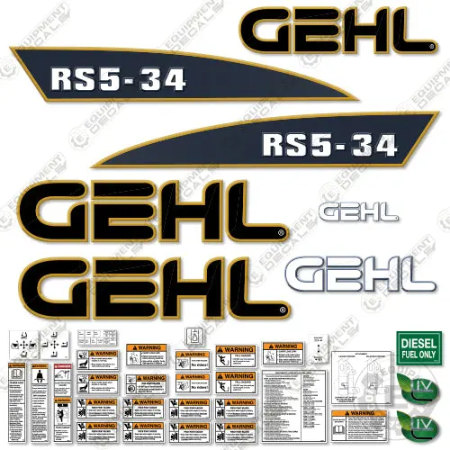 Fits Gehl Rs5-34 Decal Kit Telescopic Forklift Decals 1