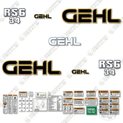 Fits Gehl Rs6-34 Decal Kit Telescopic Forklift (Older Style) 1