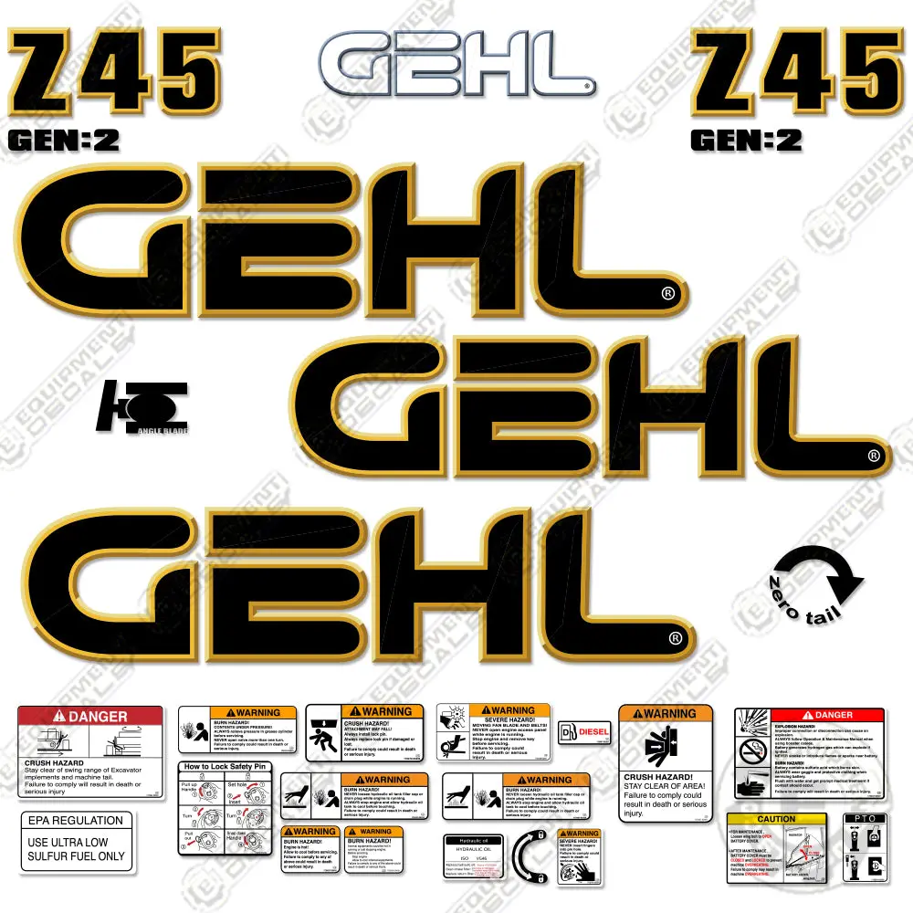 Fits Gehl Z45 Gen:2 Decal Kit Compact Excavator 2