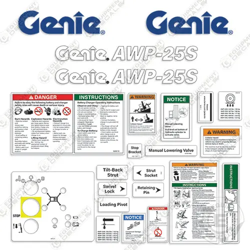 Fits Genie Awp-25S Decal Kit Aerial Lift 1