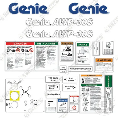 Fits Genie Awp-30S Decal Kit Aerial Lift 1