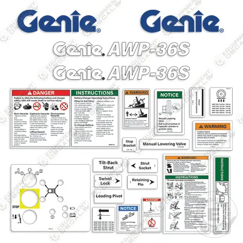 Fits Genie Awp-36S Decal Kit Aerial Lift 1