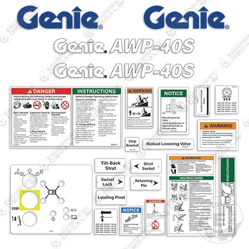 Fits Genie Awp-40S Decal Kit Aerial Lift 1