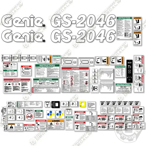 Fits Genie Gs-2046 Decal Kit Scissor Lift 1