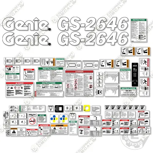 Fits Genie Gs 2646 Decal Kit Scissor Lift 1