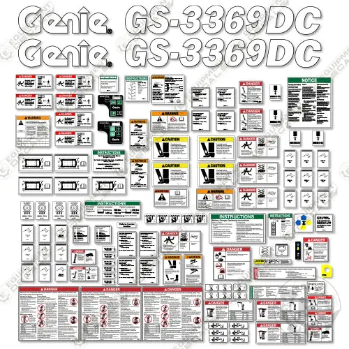 Fits Genie Gs-3669Dc Decal Kit Scissor Lift 1