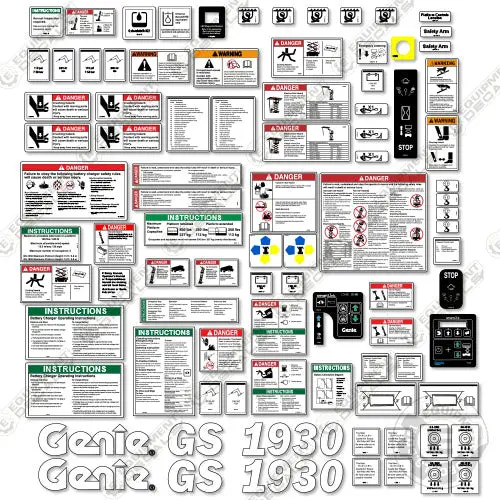 Fits Genie Gs1930 Decal Kit Scissor Lift (Sn Gs3005a-76000 To Gs3010a-109999) 1