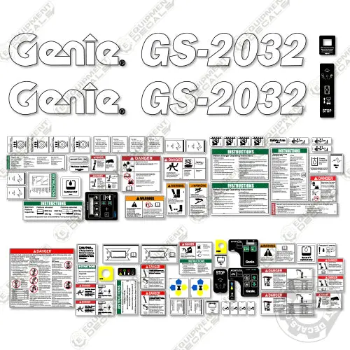 Fits Genie Gs-2032 Decal Kit Scissor Lift (Sn:148700-200100) 1