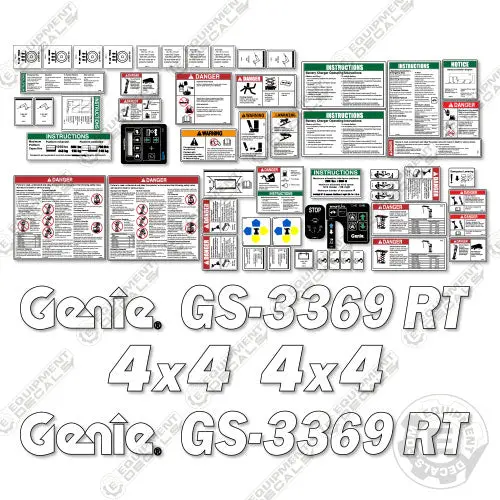 Fits Genie Gs-3369 Rt Decal Kit Scissor Lift 1