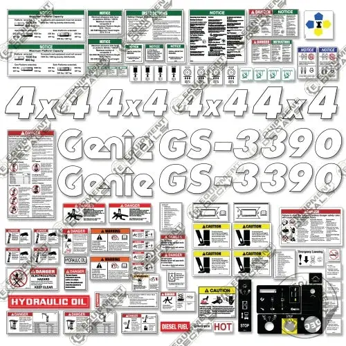 Fits Genie Gs-3390 Decal Kit Scissor Lift 1