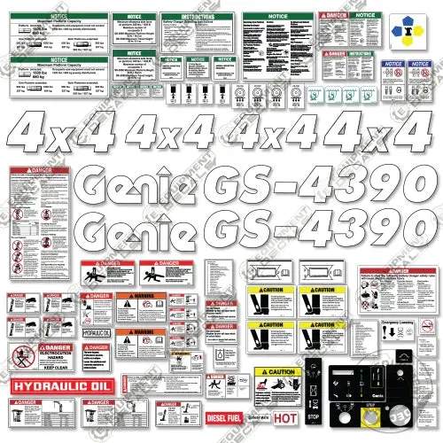 Fits Genie Gs-4390 Decal Kit Scissor Lift 1