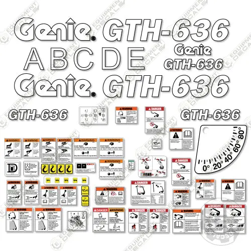 Fits Genie Gth-636 Decal Kit Telescopic Fork Lift 1
