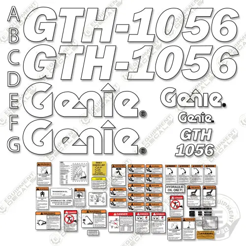 Fits Genie Gth 1056 Telescopic Fork Lift Decal Kit Older Style 1