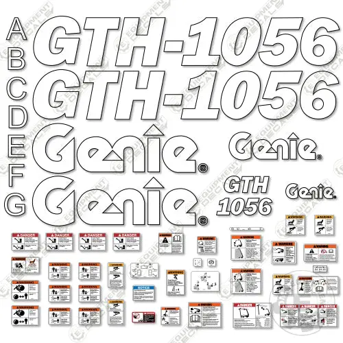 Fits Genie Gth 1056 Telescopic Fork Lift Decal Kit 1